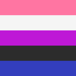 flag composed of pink, white, purple, black and blue horizontal stripes